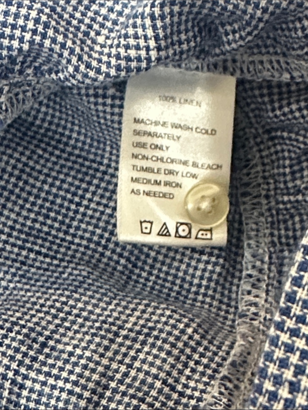 Trovata Birds of Paradis Blue Sleeveless Linen Button-Down Peplum Top S - Picture 3 of 4